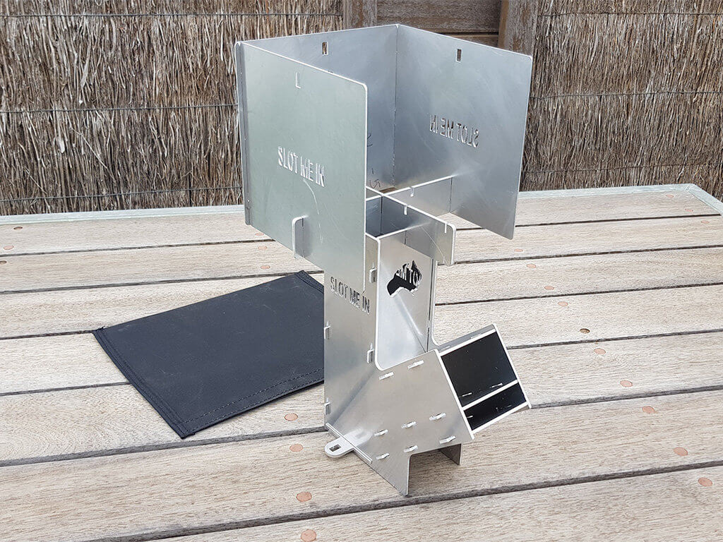 Aussie Rocket Stove AE™ with Windshield AE ™
