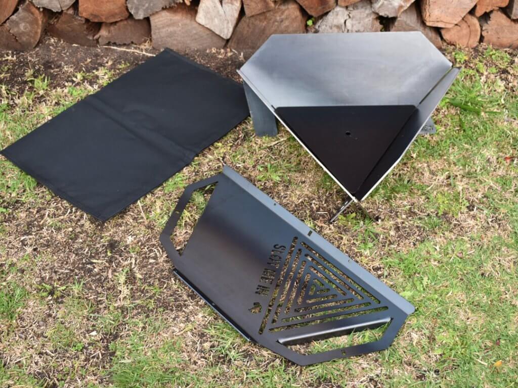Equilateral Fire Pit™ XP Camper & XP Combo Grill / Hot Plate Kit