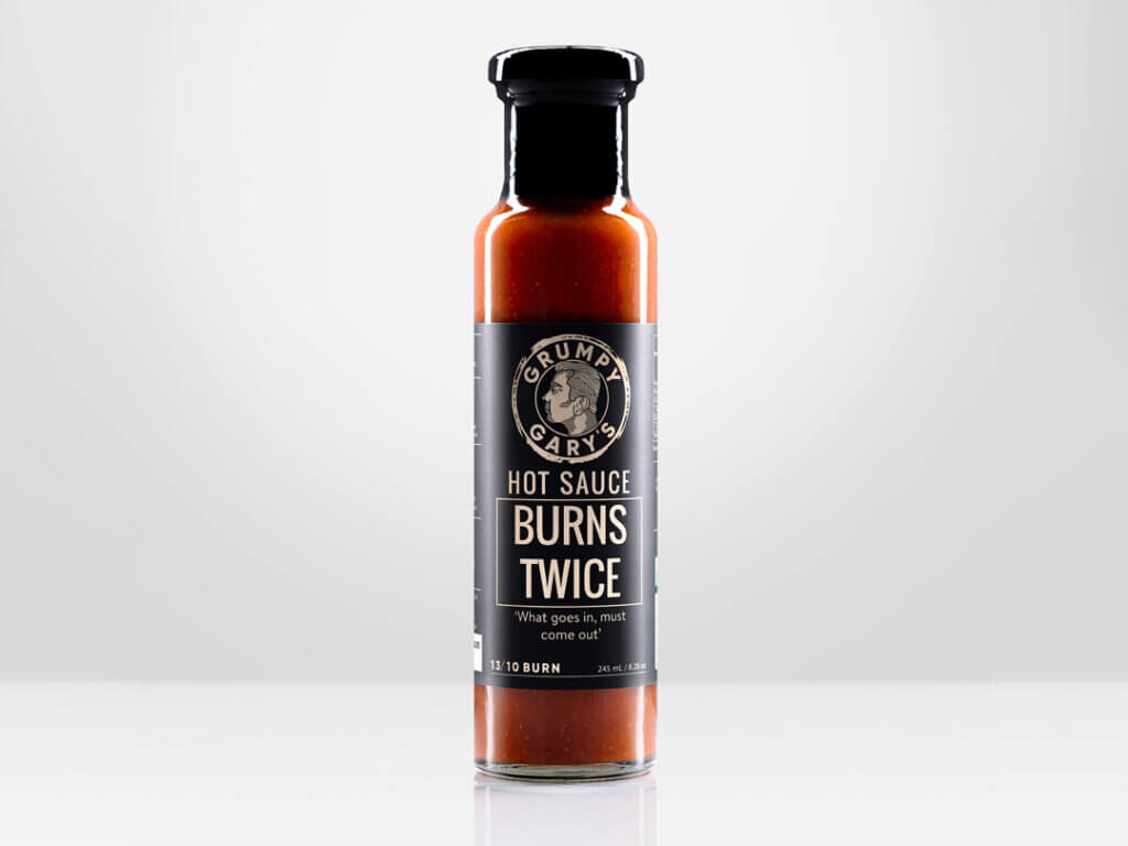 Grumpy Gary’s Burns Twice Hot Sauce (245mL / 8.2 fl oz) - Grumpy Gary's